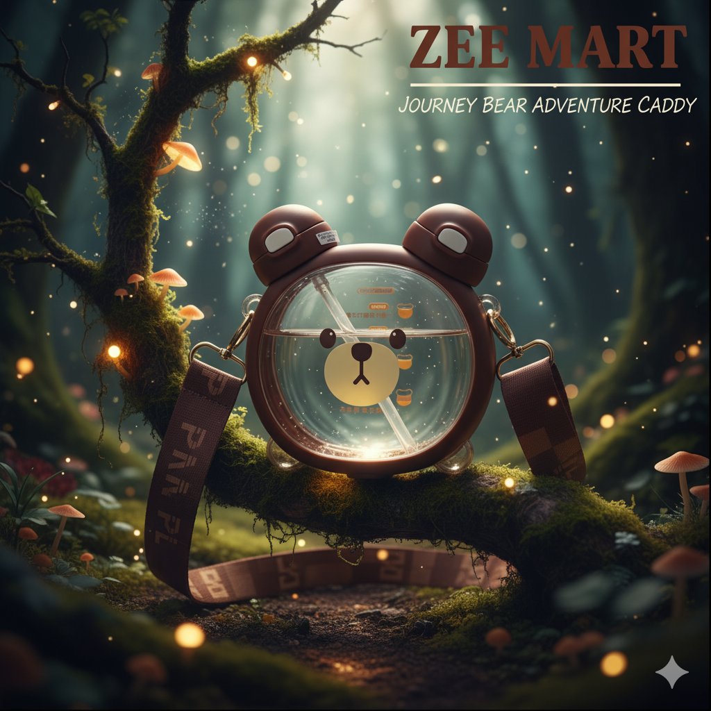 Cute Bear Hydration Bottle – Leakproof & Portable Water Companion