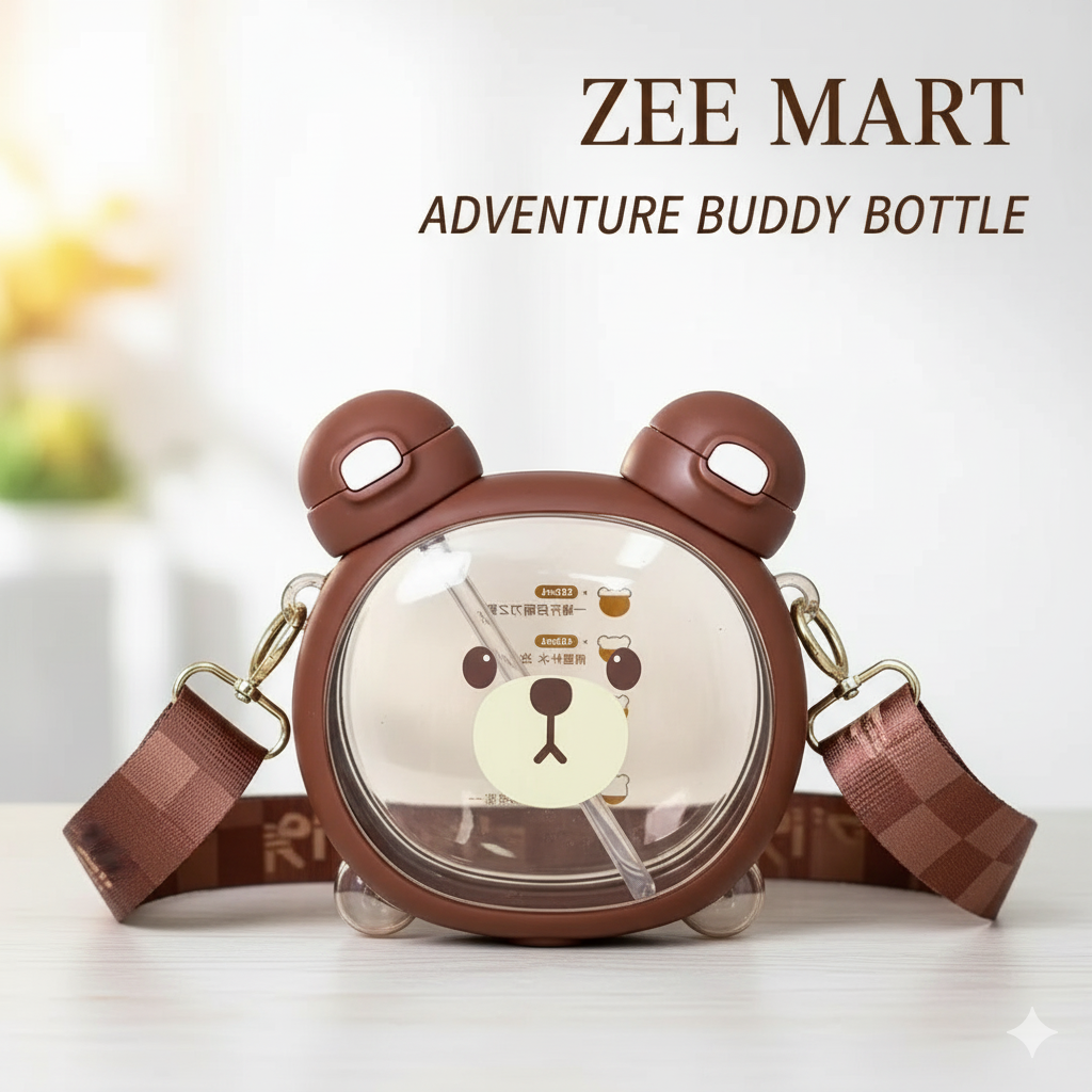 Cute Bear Hydration Bottle – Leakproof & Portable Water Companion