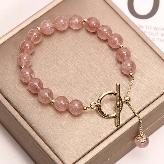 Strawberry Crystal Bracelet With Generous OT Buckle Beads
