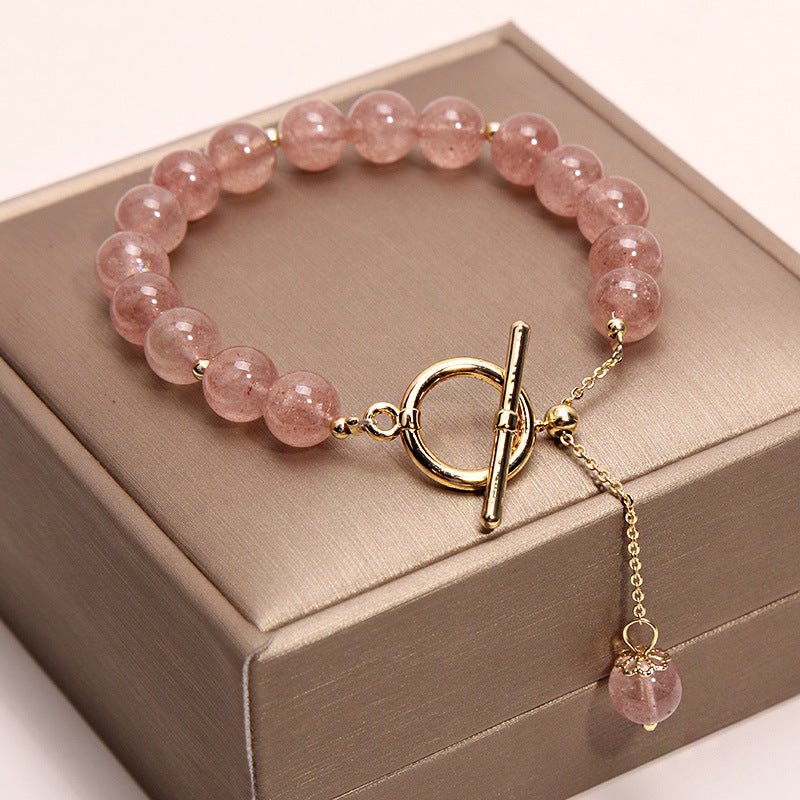 Strawberry Crystal Bracelet With Generous OT Buckle Beads